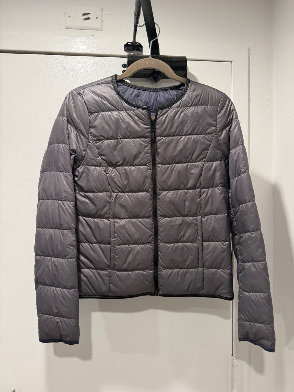 Comptoir Des Cotonniers Gray Quilted Packable Puffer Jacket